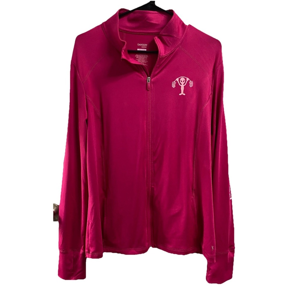 Danskin Women's Long Sleeve WorkOut Full-zip Dance Jacket Magenta Sz. XL 16-18